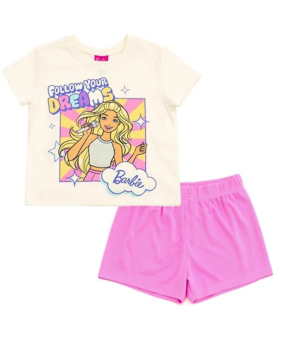 Barbie Girl's (5-16) Athletic 2-Piece T-Shirt and Shorts Set