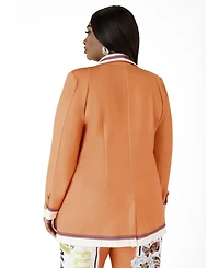 Ashley Stewart Women's Printed Scuba Blazer