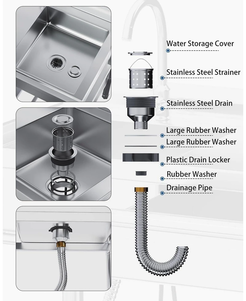 Aecojoy Stainless Steel Utility Sink