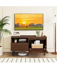 Slickblue Modern Fluted Tv Stand for 40-Inch Tv with Open Storage