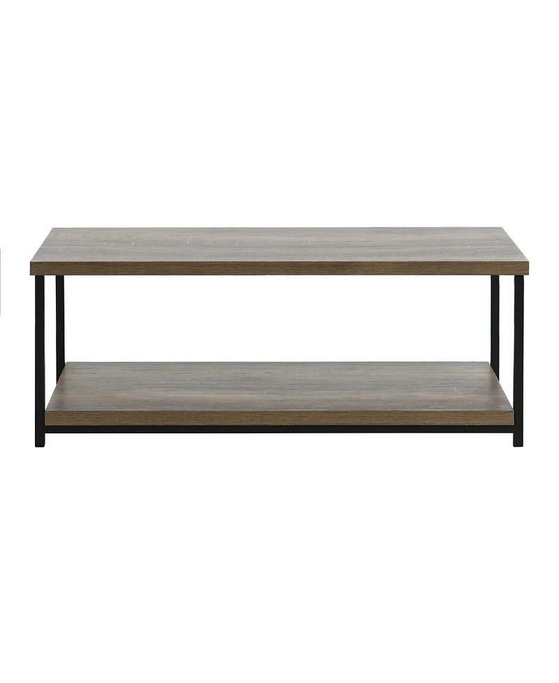 Household Essentials Jamestown Rectangular Coffee Table with Storage Shelf