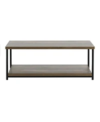 Household Essentials Jamestown Rectangular Coffee Table with Storage Shelf