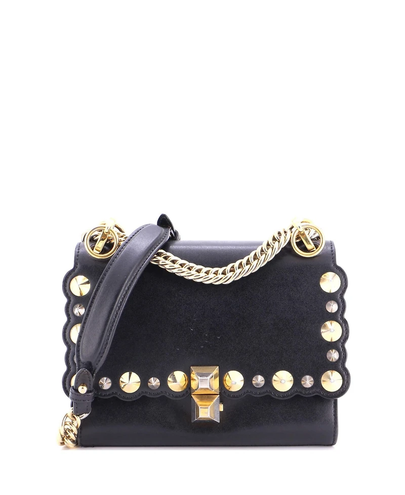 Pre-Owned Fendi Small Kan I Bag Studded Leather