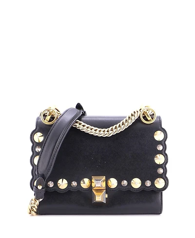 Pre-Owned Fendi Small Kan I Bag Studded Leather
