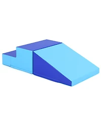 Slickblue Kids 2-Piece Foam Play Set Slide and Step Climbing Blocks