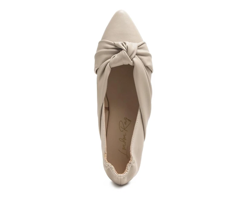London Rag norma knot detail elasticated ballet flats