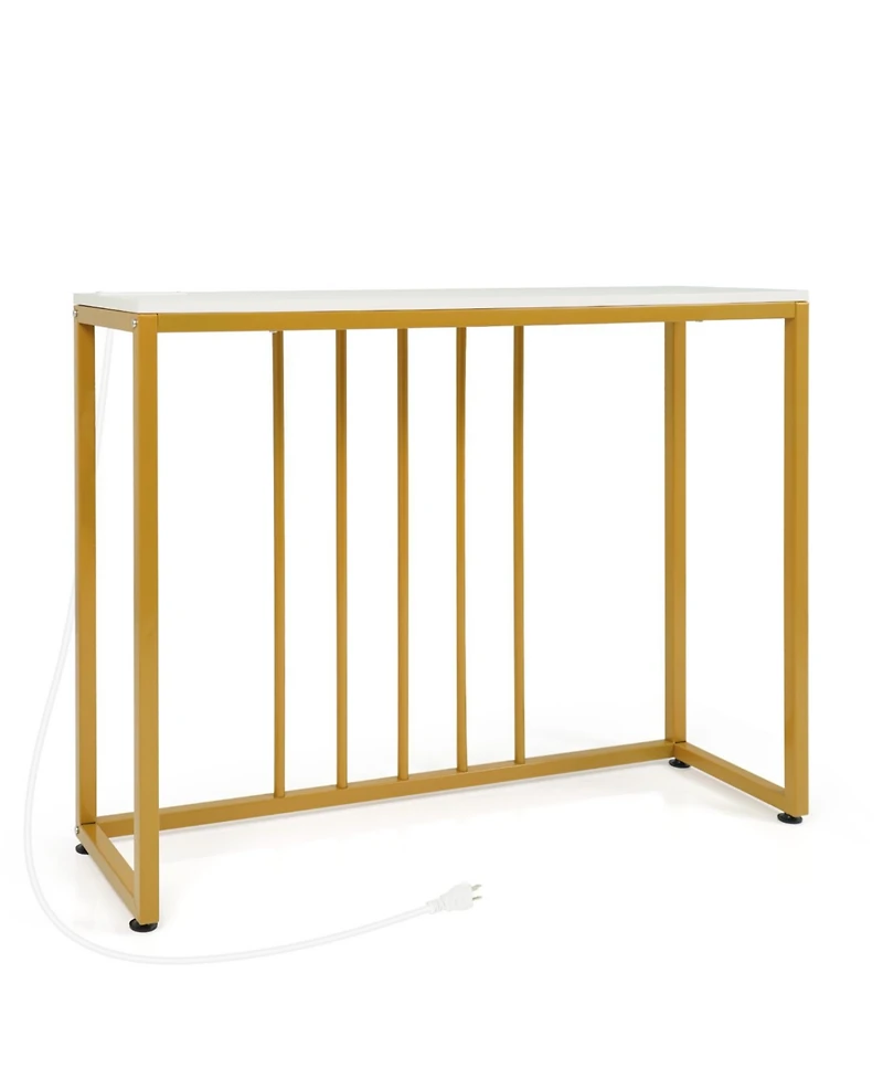 Slickblue Modern 39-Inch Console Table with Charging Station and Storage