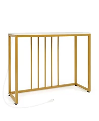 Slickblue Modern 39-Inch Console Table with Charging Station and Storage