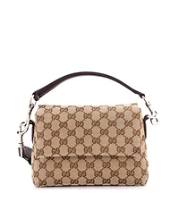 Pre-Owned Gucci Small Convertible Flap Crossbody Bag Gg Canvas