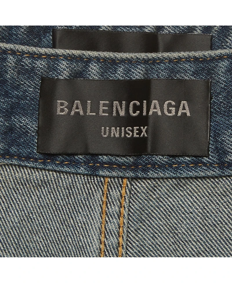 Pre-Owned Balenciaga Men's Denim Apron Skirt Docking Pants