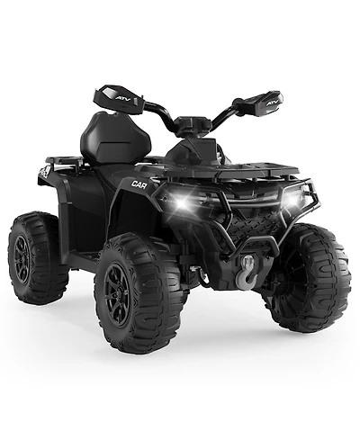 homfan Electric Kids Atv 4-Wheeler Ride-On Car for Ages 3-8 - Dual Motors, Remote Control, Led Headlights, Music Player, Urgent Brake