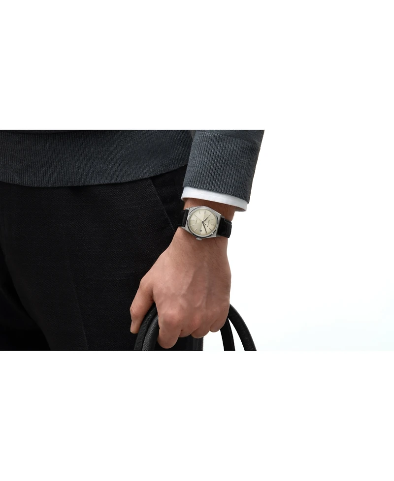 Bulova Men's Frank Sinatra Nothing But The Best Black Leather Strap Watch 40mm