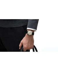 Bulova Men's Frank Sinatra Nothing But The Best Black Leather Strap Watch 40mm