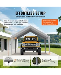 Vevor Carport Replacement Canopy Car Shelter Tent 13x20ft Grey Not Include Frame