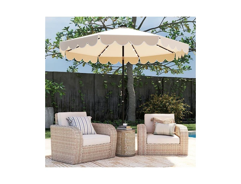 Clihome Solar Patio Umbrella with 24 Led Lights