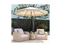 Clihome Solar Patio Umbrella with 24 Led Lights