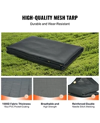 Vevor Dump Truck Tarp Mesh Tarp 6 x 14 ft Pvc 18oz Double Pockets Trailer Shade