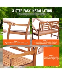 Vevor Outdoor Bench 48 in Wood Garden Bench 700 lbs Park Patio Yard Porch Bench
