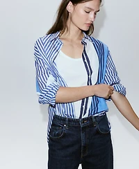 Mango Women's Cotton Striped Shirt