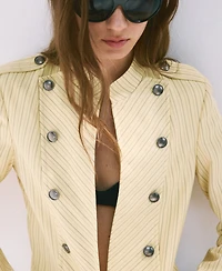 Mango Women's Buttons Pinstripe Jacket