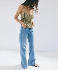 Mango Women's Ruffled Crocheted Top
