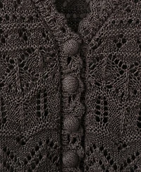 Mango Women's Short-Sleeve Open-Knit Cardigan sweater