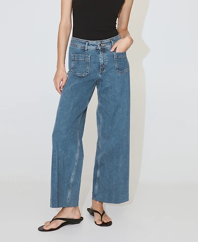 Mango Women's High-Waisted Wide leg Jeans