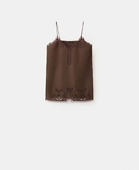 Mango Women's Openwork Embroidery And Bead Detail Dress