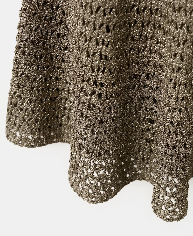Mango Women's Lurex Detail Crocheted Dress
