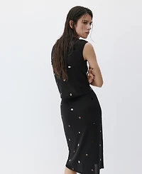 Mango Women's Short-Sleeve Sequined Top