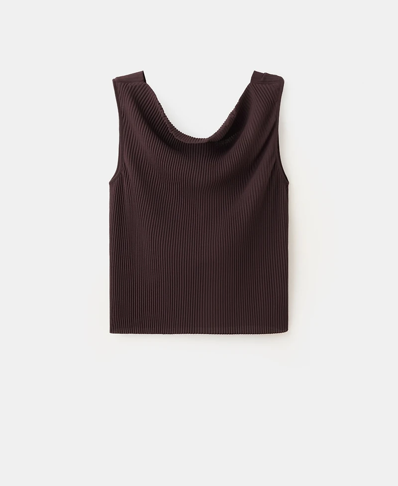 Mango Women's Bead Detail At The Back Textured Top