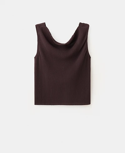 Mango Women's Bead Detail At The Back Textured Top