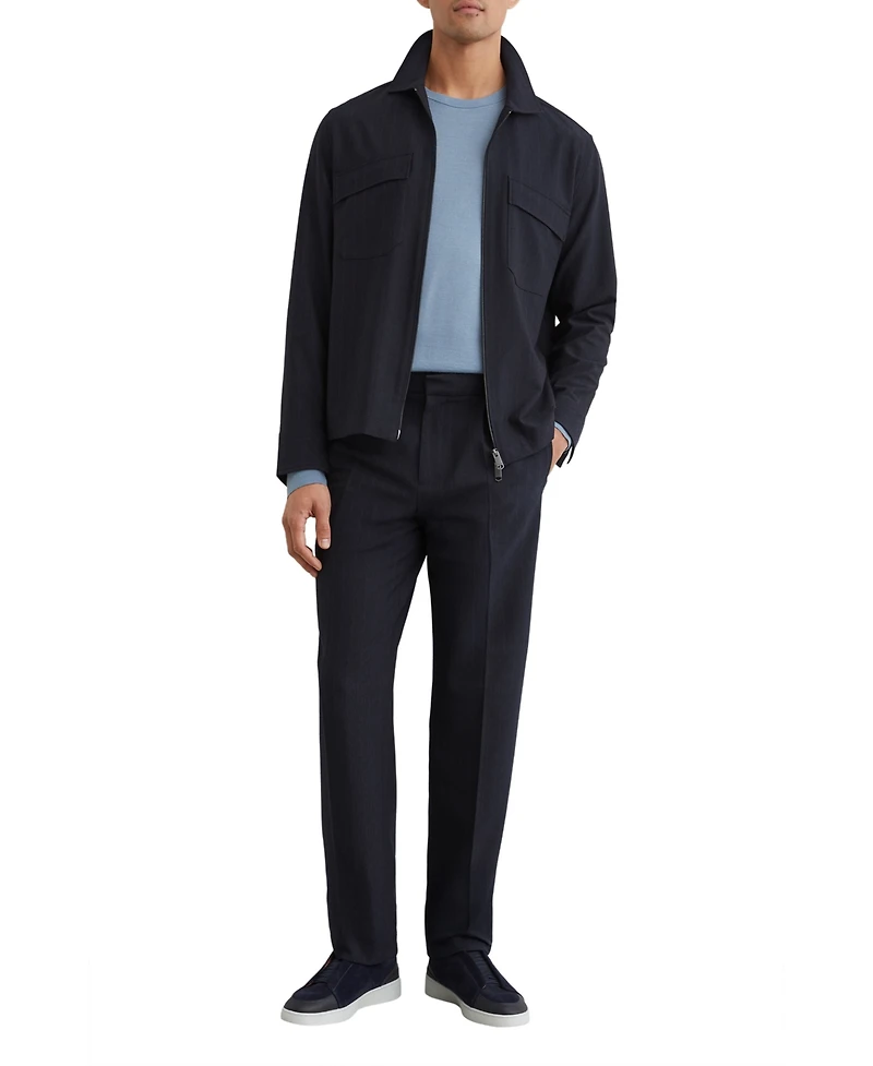 Reiss Men's Sidney Trouser Stripe Tapered Pleated Pants