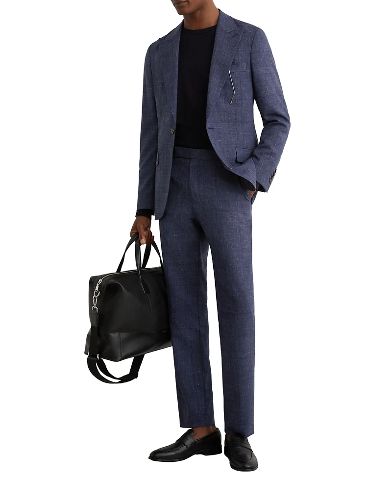 Reiss Men's Penso Wool-Blend Check Classic-Fit Suit Pants