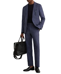 Reiss Men's Penso Wool-Blend Check Classic-Fit Suit Pants