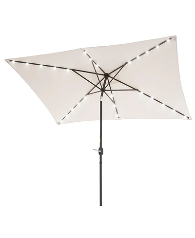 Sonkuki Enhance Your Outdoor Oasis with 10x6.5Feet Led Rectangular Patio Umbrella - Stylish, Durable, and Sun-Protective!
