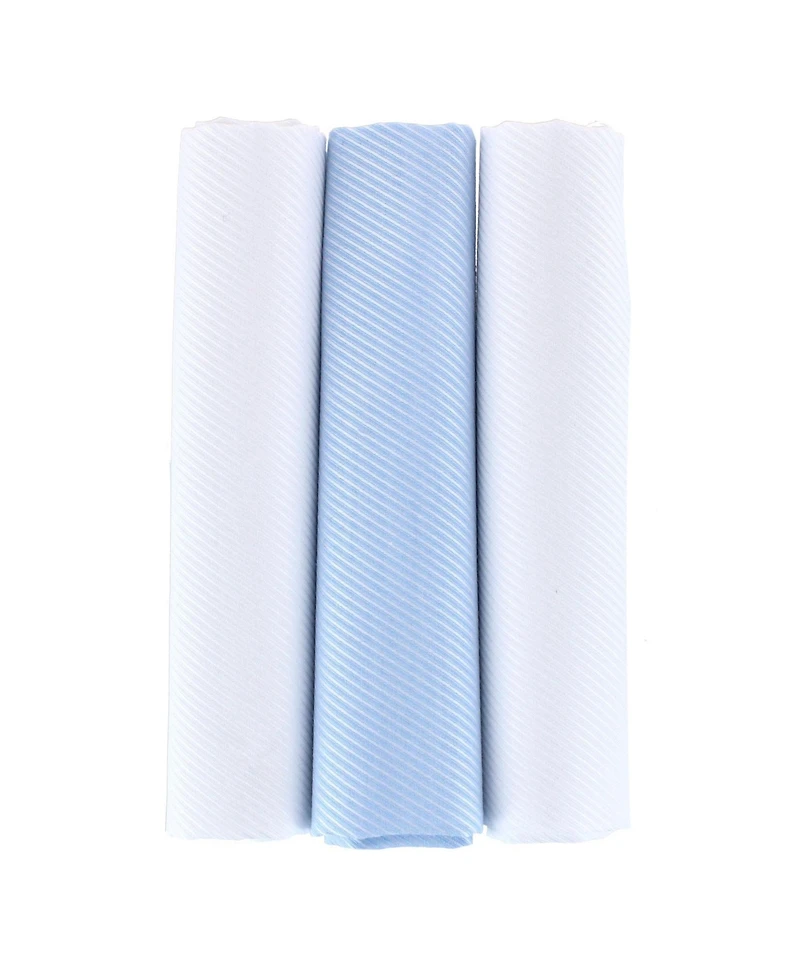 Trafalgar Men's Niles Pinstripe Cotton Handkerchiefs (Pack of 3
