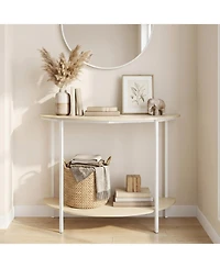 Slickblue Half Moon Entryway Console Table with Storage