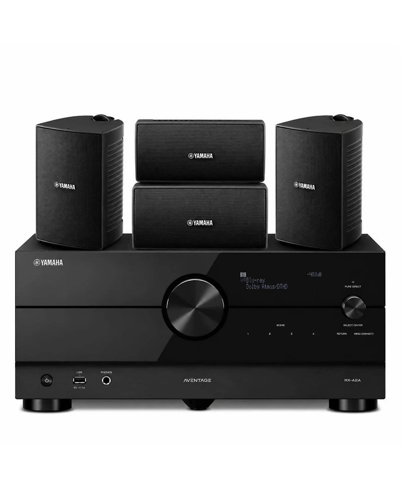 Yamaha Rx-A2A 7.2-Channel 8K Av Receiver with 4 Outdoor Speakers