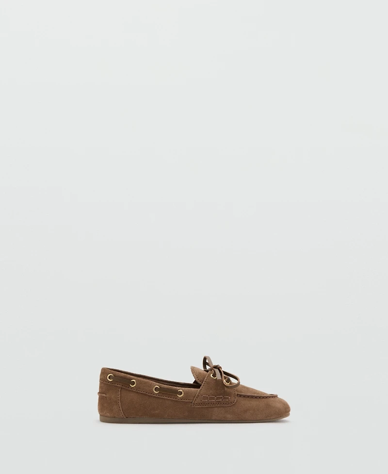 Mango Women's Suede Boat Shoes