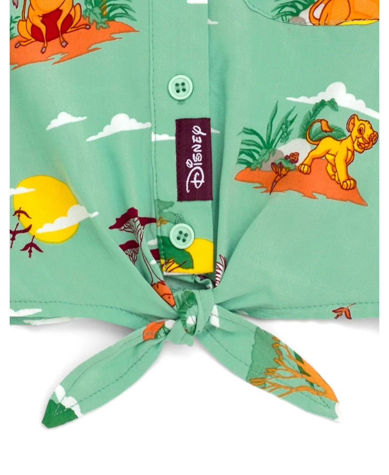 Lion King Toddler Girls Short Sleeve Button Down Shirt