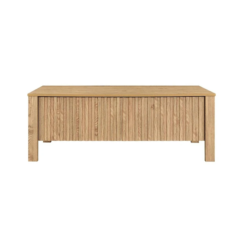 New Classic Furniture Thayer Wood Coffee Table with Two Drawers