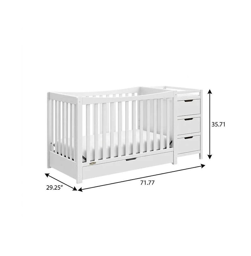 Graco Remi All-in-One Convertible Crib with Drawer and Changer (White)
