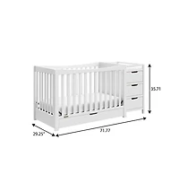 Graco Remi All-in-One Convertible Crib with Drawer and Changer (White)