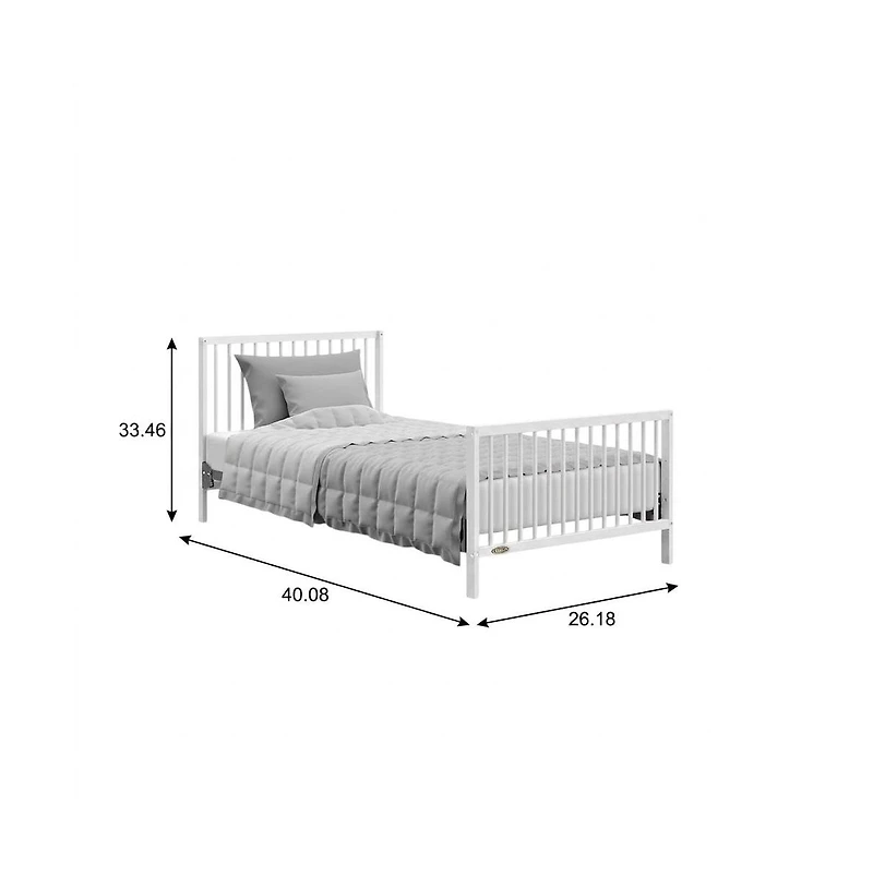 Graco Teddi 4-in-1 Convertible Mini Crib - White