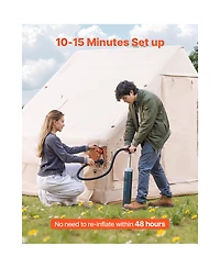 Vevor Inflatable Tent for Camping 4-6 Person Glamping Tent with Pump Easy Set up