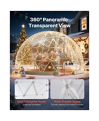 Vevor 12 x 7.2 ft Garden Bubble Tent for 4-7 Person Outdoor Clear Geodesic Dome