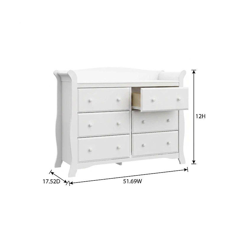 Storkcraft Avalon 6 Drawer Universal Double Dresser