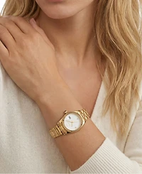 Adornia Women's Gold Rome White Face Watch