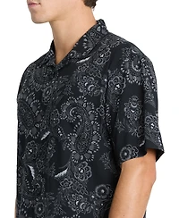 Quiksilver Men's Cotton Viscose Blend Collared Button-Up Shirt